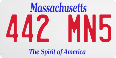 MA license plate 442MN5