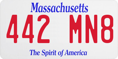 MA license plate 442MN8