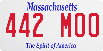 MA license plate 442MO0