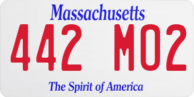 MA license plate 442MO2