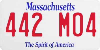 MA license plate 442MO4