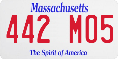MA license plate 442MO5