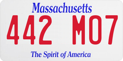 MA license plate 442MO7