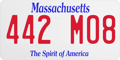 MA license plate 442MO8