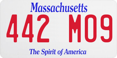 MA license plate 442MO9