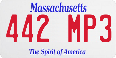 MA license plate 442MP3