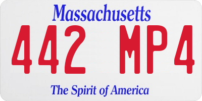 MA license plate 442MP4