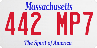 MA license plate 442MP7