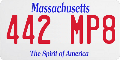 MA license plate 442MP8