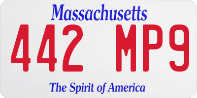 MA license plate 442MP9