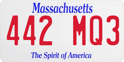 MA license plate 442MQ3