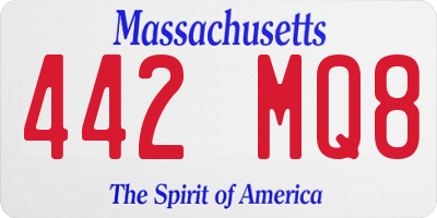 MA license plate 442MQ8