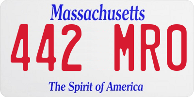 MA license plate 442MR0