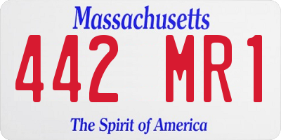 MA license plate 442MR1