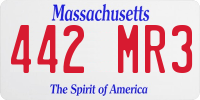 MA license plate 442MR3
