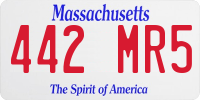 MA license plate 442MR5