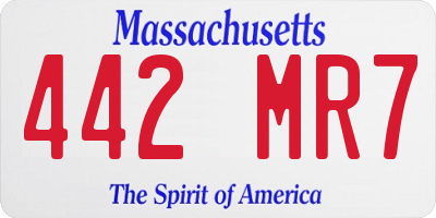 MA license plate 442MR7