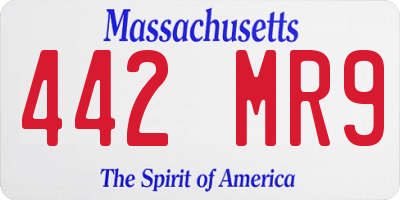 MA license plate 442MR9