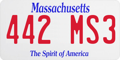 MA license plate 442MS3