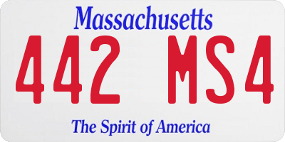 MA license plate 442MS4
