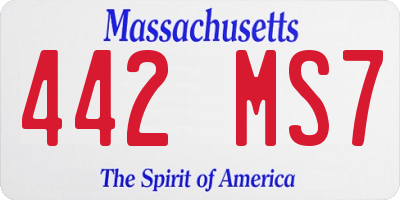 MA license plate 442MS7
