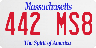 MA license plate 442MS8