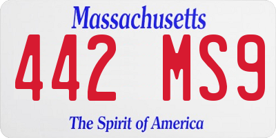 MA license plate 442MS9