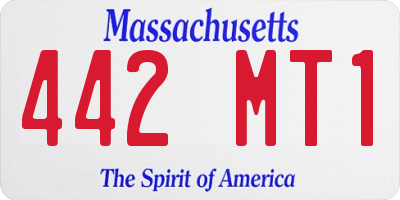 MA license plate 442MT1