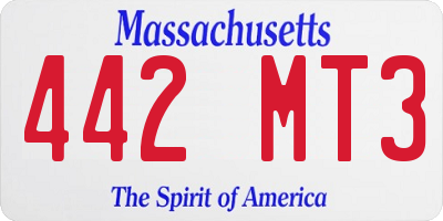 MA license plate 442MT3