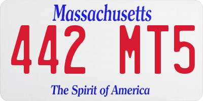 MA license plate 442MT5