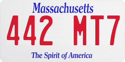 MA license plate 442MT7