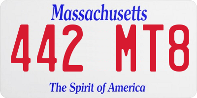MA license plate 442MT8