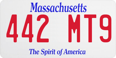 MA license plate 442MT9