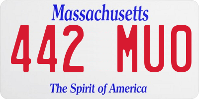 MA license plate 442MU0