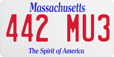 MA license plate 442MU3