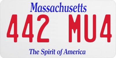 MA license plate 442MU4