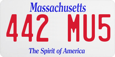 MA license plate 442MU5