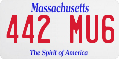 MA license plate 442MU6