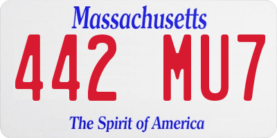 MA license plate 442MU7