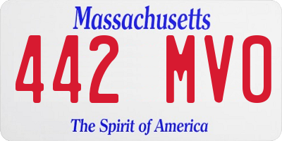 MA license plate 442MV0