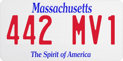 MA license plate 442MV1