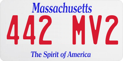 MA license plate 442MV2