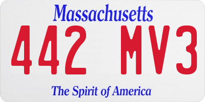 MA license plate 442MV3