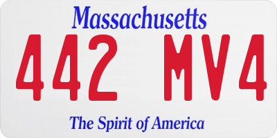MA license plate 442MV4
