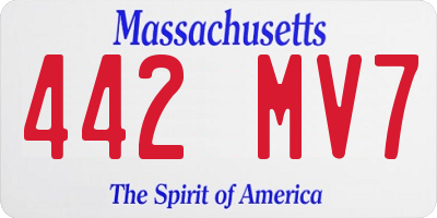 MA license plate 442MV7