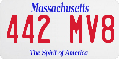 MA license plate 442MV8