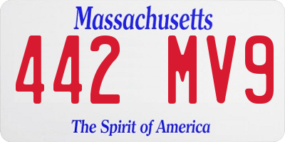 MA license plate 442MV9