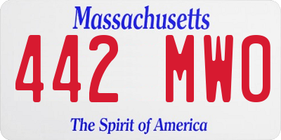 MA license plate 442MW0