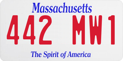 MA license plate 442MW1