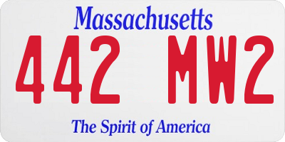 MA license plate 442MW2